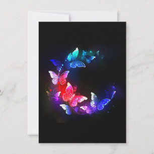 Save The Date Papillons de nuit Neon brillants sur arrière - pla