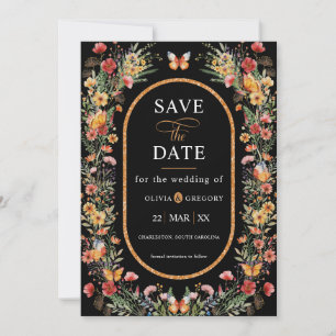 Save The Date Papillons Fleur sauvage Printemps Photo Enregistre