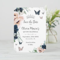 Papillons florale Blush Quinceañera