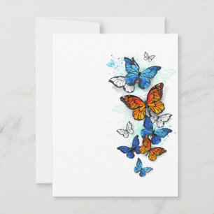 Save The Date Papillons volants Morpho et Monarch