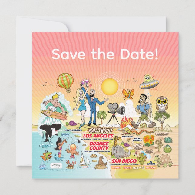 Save The Date Paradis de la plage de SoCal (Dos)