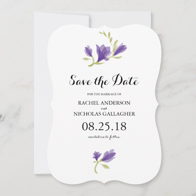 Save The Date Parfum Freesia Petals | Enregistrer la date (Devant)