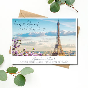 Save The Date Paris Bound France Destination Mariage