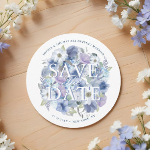 Save The Date Paris Tour Eiffel Aquarelle Floral Blanc Mariage