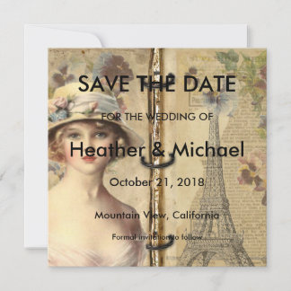 Save The Date Paris vintage Sauvez la date Mariage