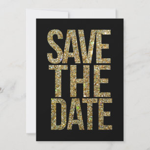 Save The Date Parties scintillant Black & Gold Sauvegardez la ty