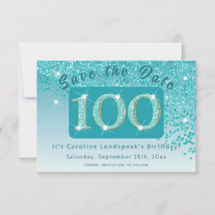 Save The Date Parties scintillant bleu Turquoise brillant pour 1