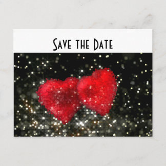 Save The Date Parties scintillant Coeurs Mariages rétro / Maison