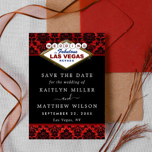 Save The Date Parties scintillant Damask Las Vegas Mariage Enreg