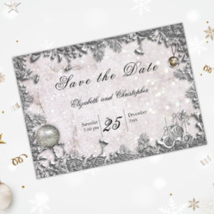 Save The Date Parties scintillant d'hiver Noël Mariage magique