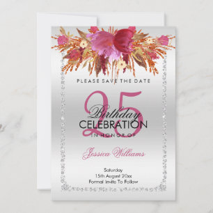 Save The Date Parties scintillant Diamond Classy Fleurs d'aquare