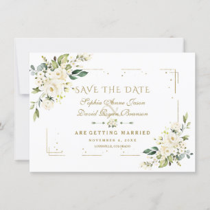 Save The Date Parties scintillant d'or blanc Floral Confetti Mar