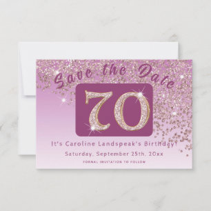 Save The Date Parties scintillant d'or Rose brillante pour 70e a