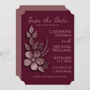 Save The Date Parties scintillant d'or Rose moderne et élégant F