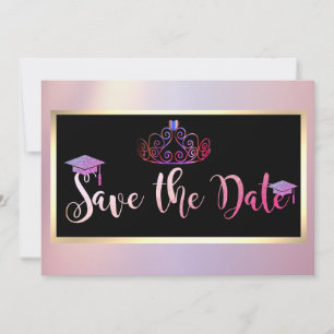 Save The Date Parties scintillant Élégante, Tiara Graduation Enr