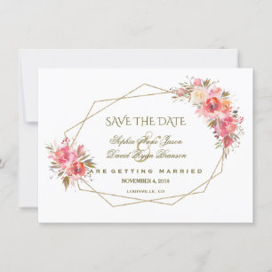 Save The Date Parties scintillant Floral Flush Or Vider Enregist