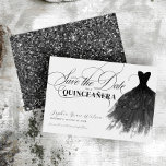 Save The Date Parties scintillant noire moderne Robe fille Quinc<br><div class="desc">Parties scintillant noire moderne robe fille Quinceanera Enregistrer la date</div>