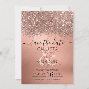 Save The Date Parties scintillant or Rose de luxe Confetti Maria