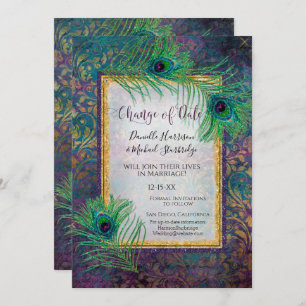 Save The Date Parties scintillant Peacock Feather Purple Photo D
