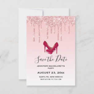Save The Date Parties scintillant rose moderne talons hauts Bach