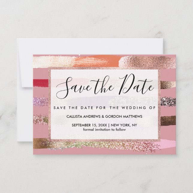 Save The Date Parties scintillant rose or de Glam de fille Broch (Devant)