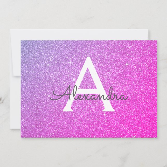 Save The Date Parties scintillant rose violet étincelle Douce 16 (Devant)