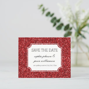 Save The Date Parties scintillant rouge enregistrer la date