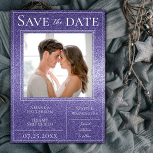 Save The Date Parties scintillant violet photo Enregistrer la da