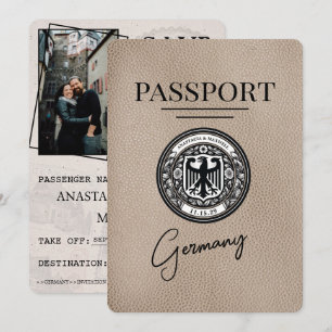 Save The Date Passeport Allemagne Beige Enregistrer La Date
