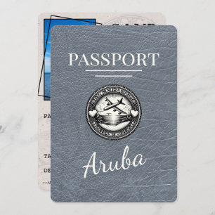 Save The Date Passeport Argent Aruba Enregistrer La Date