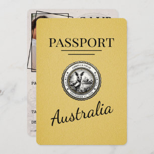 Save The Date Passeport Australie Jaune Enregistrer La Date