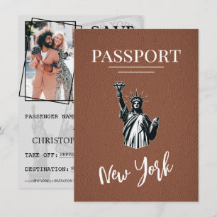Save The Date Passeport Brown de New York