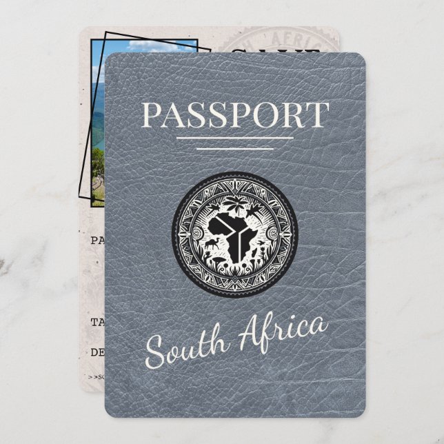 Save The Date Passeport d'Afrique du Sud Silver (Devant / Derrière)