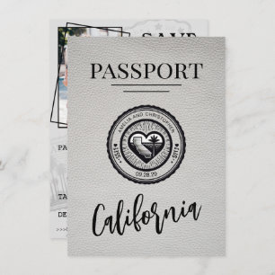 Save The Date Passeport De Californie Blanche Enregistrer La Dat