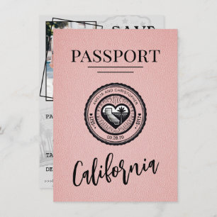 Save The Date Passeport De Californie Rose Enregistrer La Date