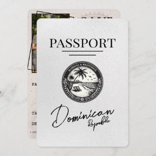 Save The Date Passeport De La République Dominicaine Blanche Enr