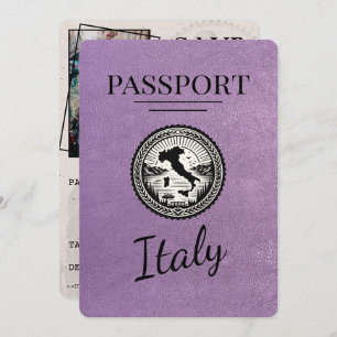 Save The Date Passeport de Lavender Purple Italie
