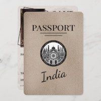 Passeport De L'Inde Beige Enregistrer La Date