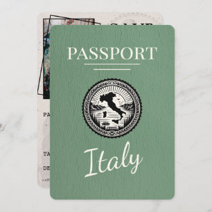Save The Date Passeport de Sage Green Italie