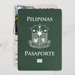 Save The Date Passeport Des Philippines Vertes Enregistrer La Da
