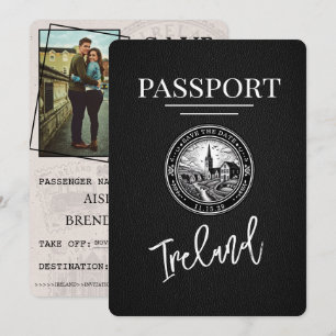 Save The Date Passeport D'Irlande Noire Enregistrer La Date