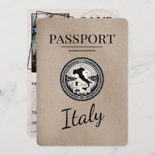 Save The Date Passeport d'Italie beige