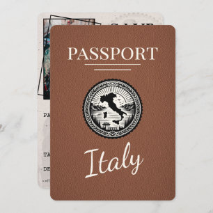 Save The Date Passeport d'Italie Brown