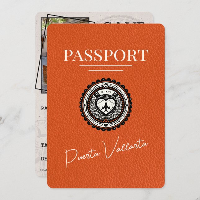 Save The Date Passeport d'Orange Puerta Vallarta (Devant / Derrière)