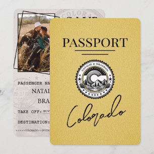 Save The Date Passeport Du Colorado Jaune Enregistrer La Date