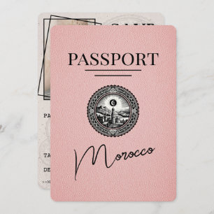 Save The Date Passeport Du Maroc Rose Enregistrer La Date