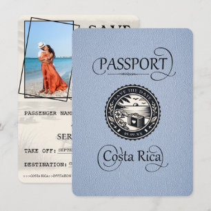 Save The Date Passeport Dusty Blue Costa Rica