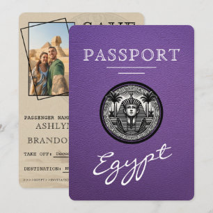 Save The Date Passeport Égypte Mariage Enregistrer la Date