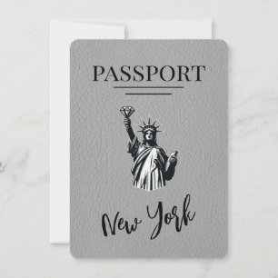 Save The Date Passeport gris de New York Sauvegarder la date