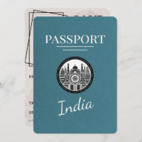 Passeport Inde turquoise Enregistrer La Date